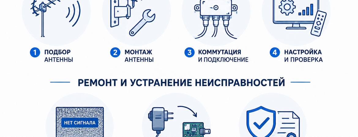 Установка под ключ и ремонт бесплатного цифрового ТВ и Эфирной ZALA в Борисове