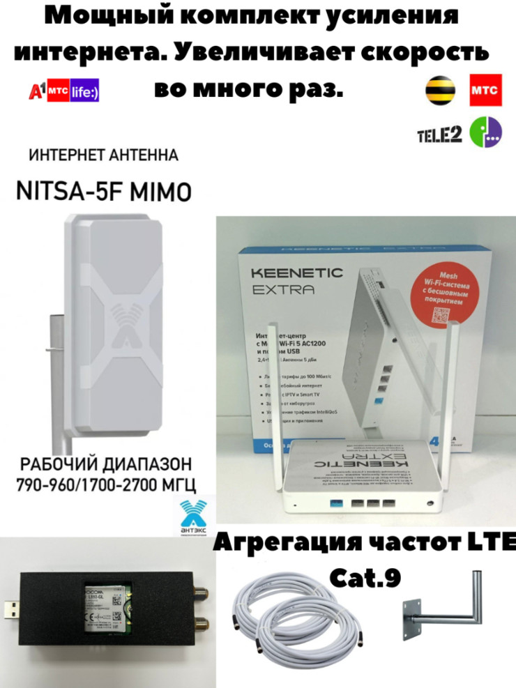 Готовый комплект USB-модем L850-GL + Extra KN-1713+Nitsa-5F