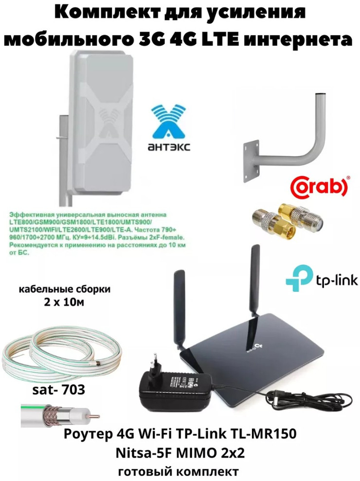 TP-Link MR150 — комплект интернета 3G/4G/LTE